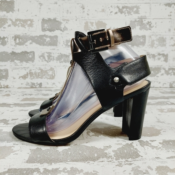 Nine West Shoes - Nine West Women's Naela Black Leather High Heeled Sandals O334